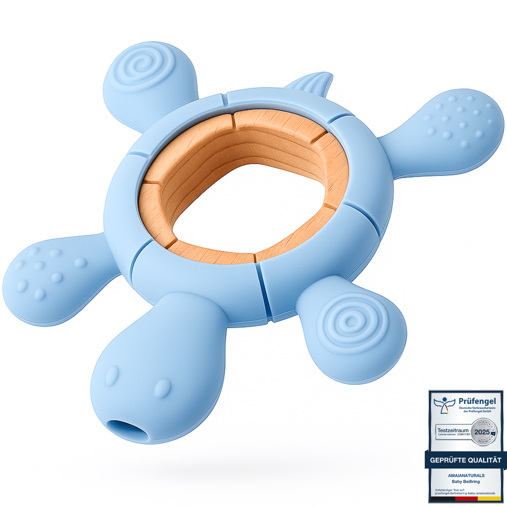 Beißring Baby Schildkröte blau