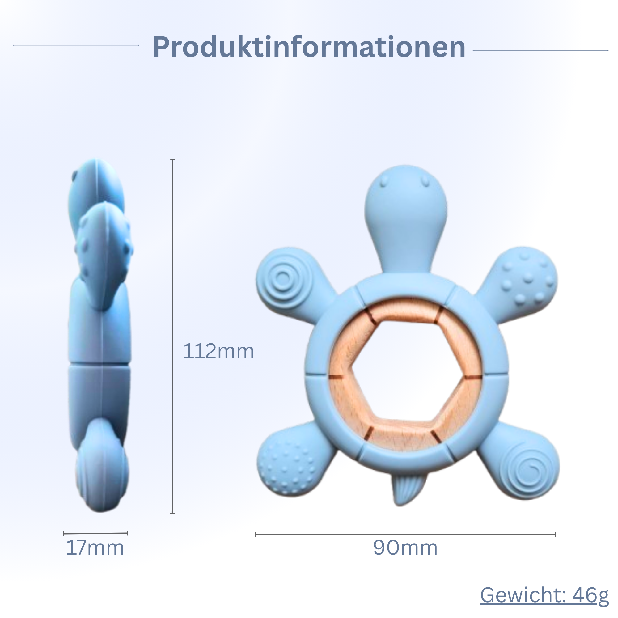 Beißring Baby Schildkröte blau