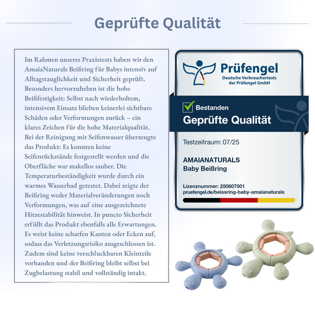 Beißring Baby Schildkröte blau