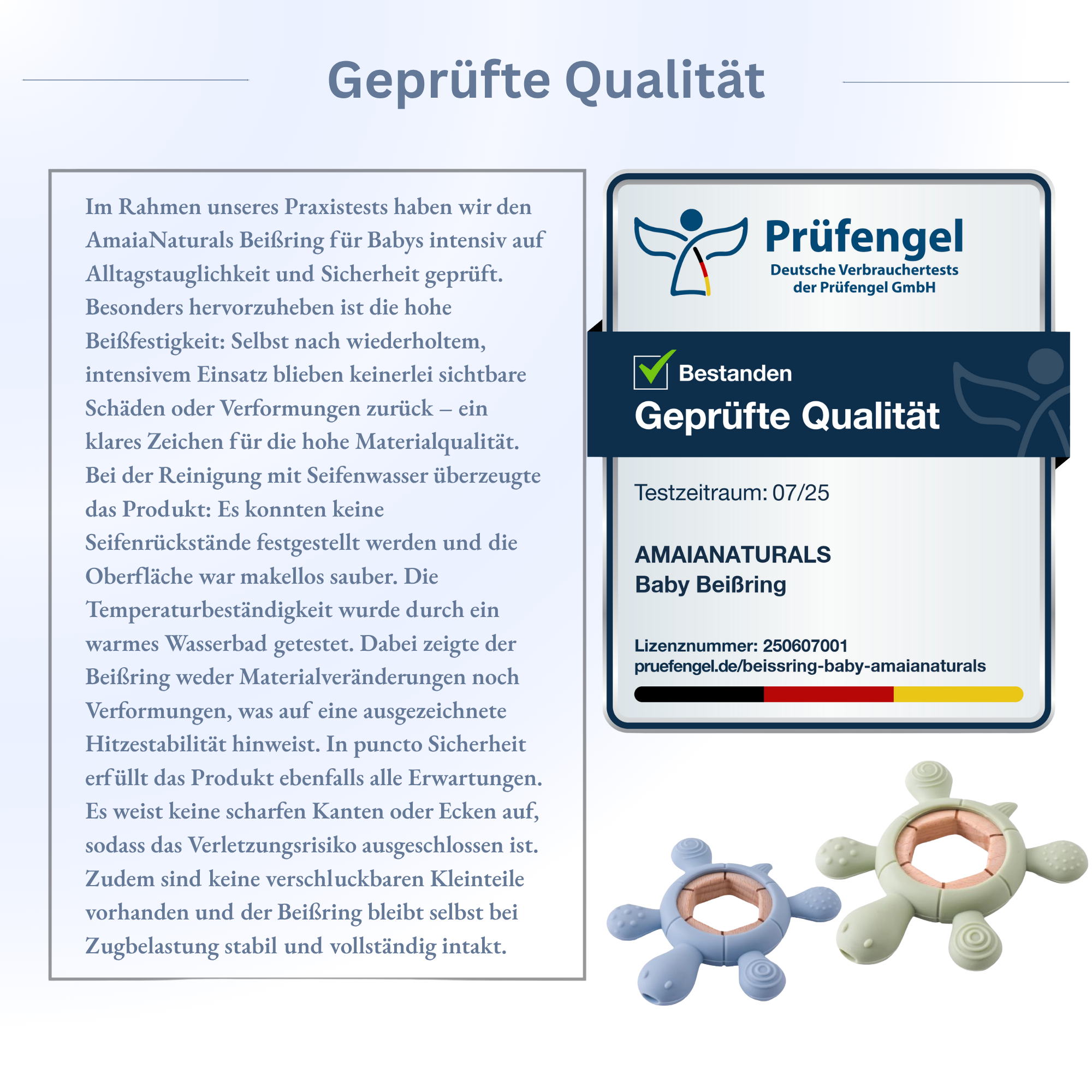 Beißring Baby Schildkröte blau