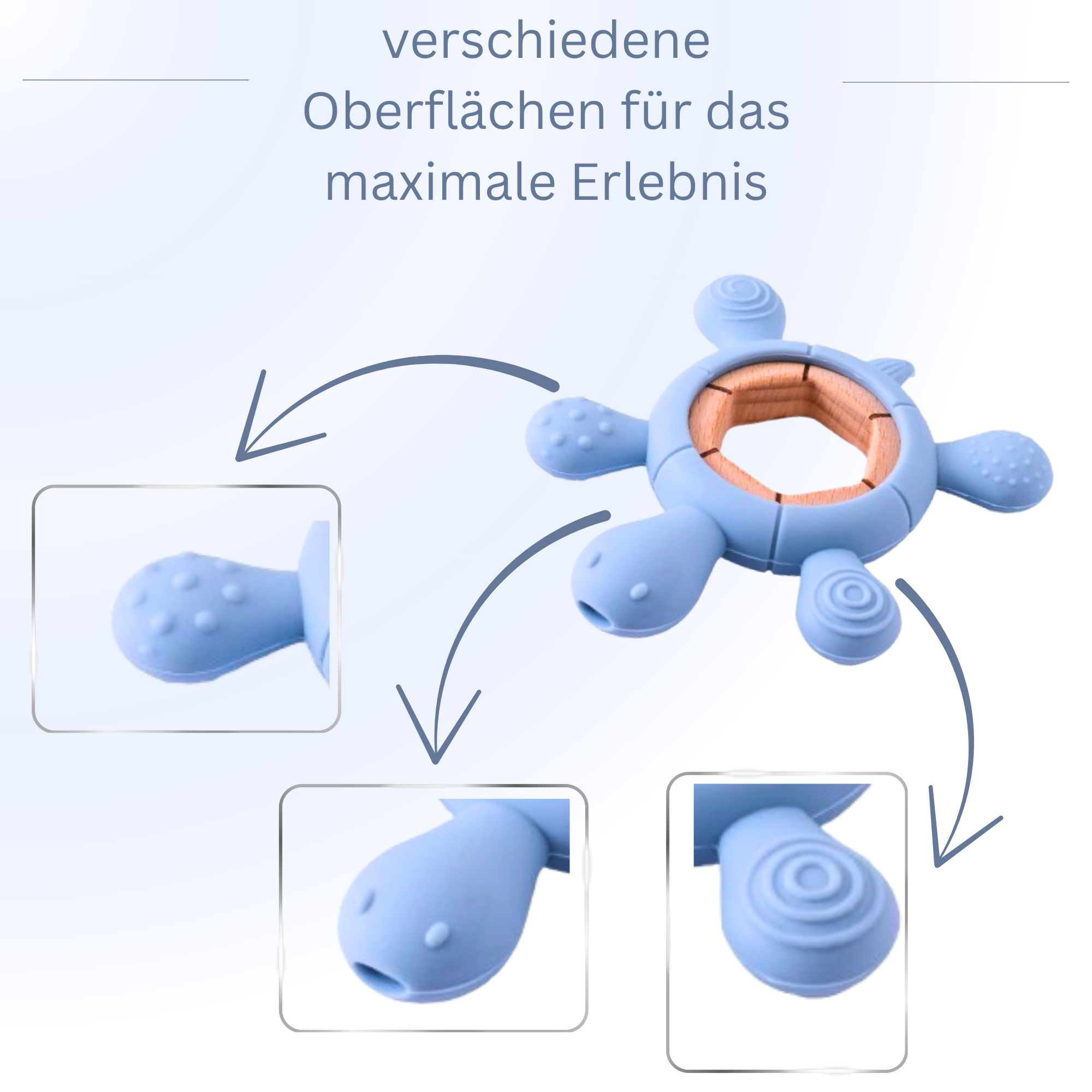 Beißring Baby Schildkröte blau